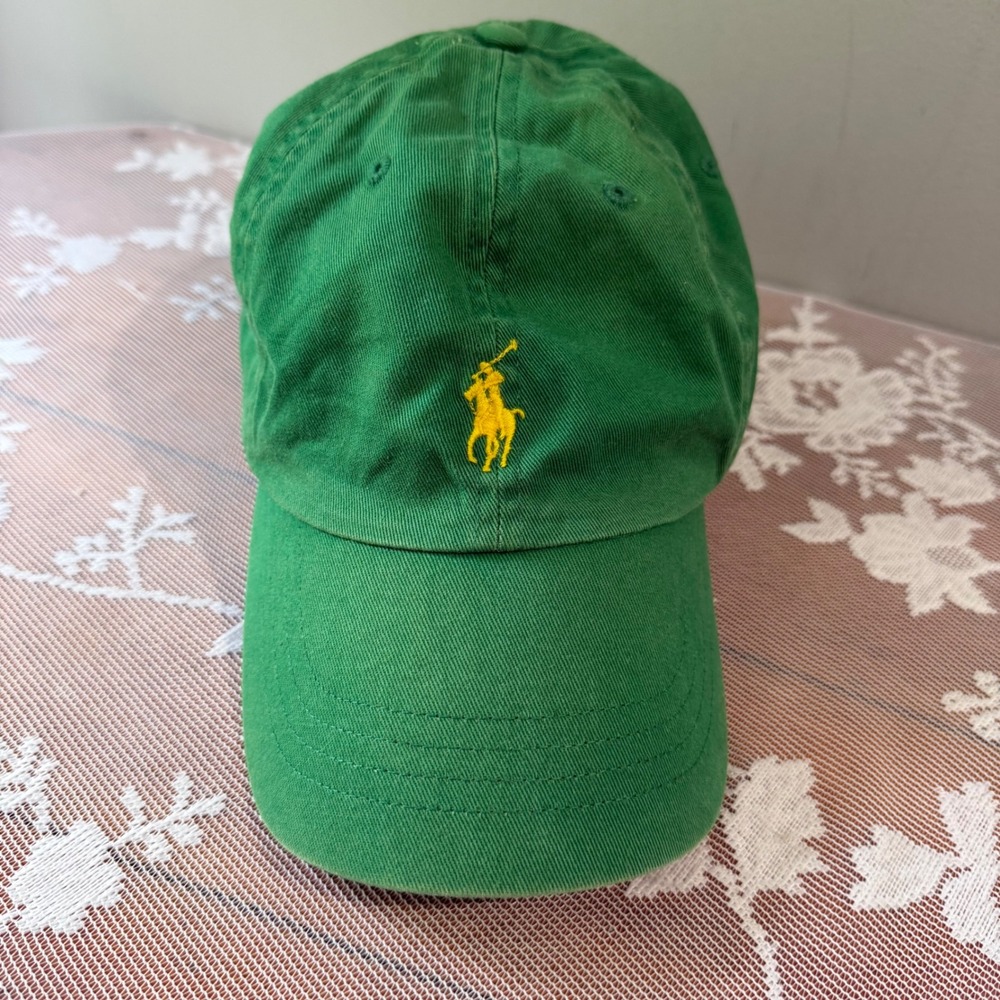 Polo Ralph Lauren Baseball Cap Mens OS Green Good Leather Strap Dad Hat